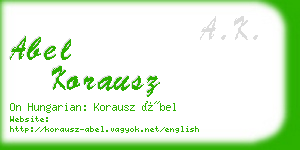 abel korausz business card